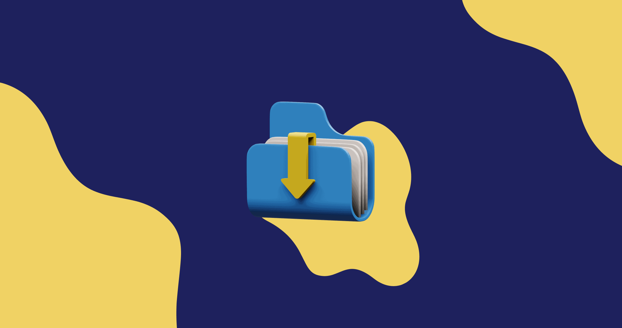 Um livro azul sobre fundo amarelo e azul apresentando gestão por diretrizes.