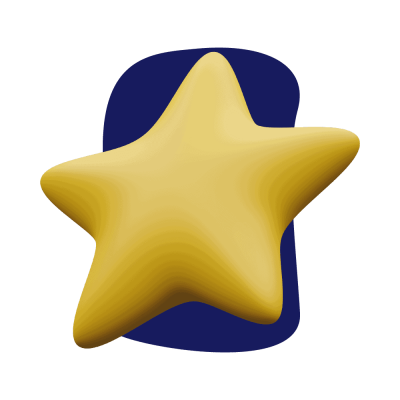Uma estrela amarela sobre um fundo marrom.